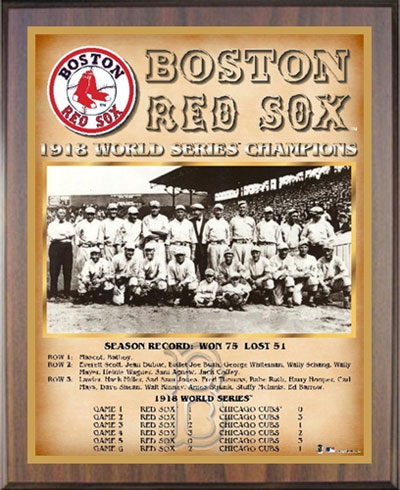Boston Red Sox 1918 World Champions healy plaque