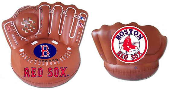 Red Sox inflatable glove chairs
