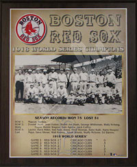 Red Sox 1918 World Champions plaque