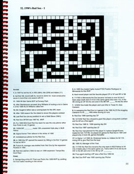 Red Sox crossword puzzle