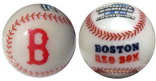 Red Sox world champions cut stone baseball